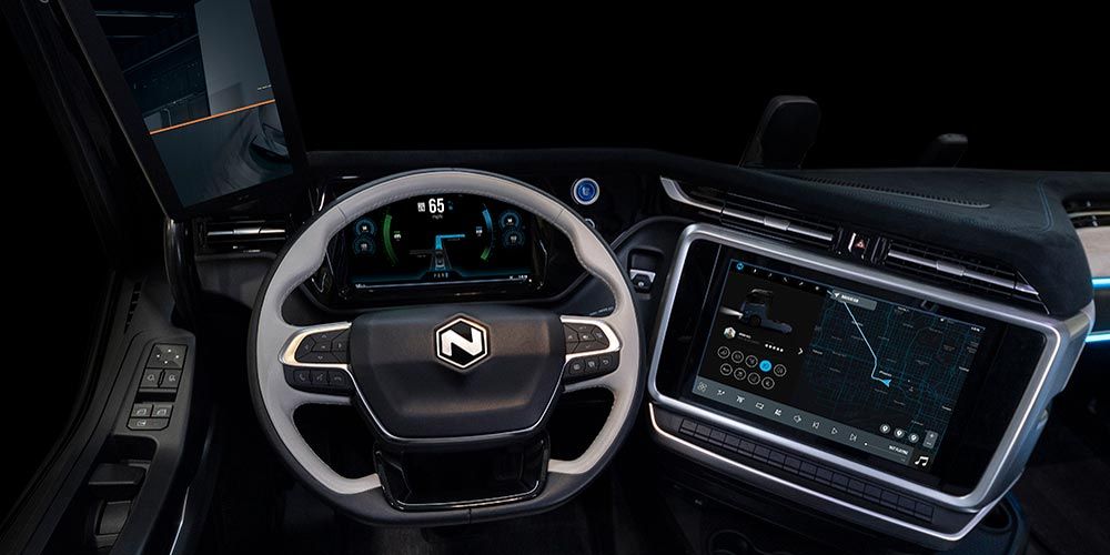 tablero de un camion electrico