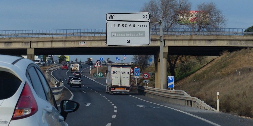 Carretera Toledo a la altura de Illescas camion carretera Transportes Octavio