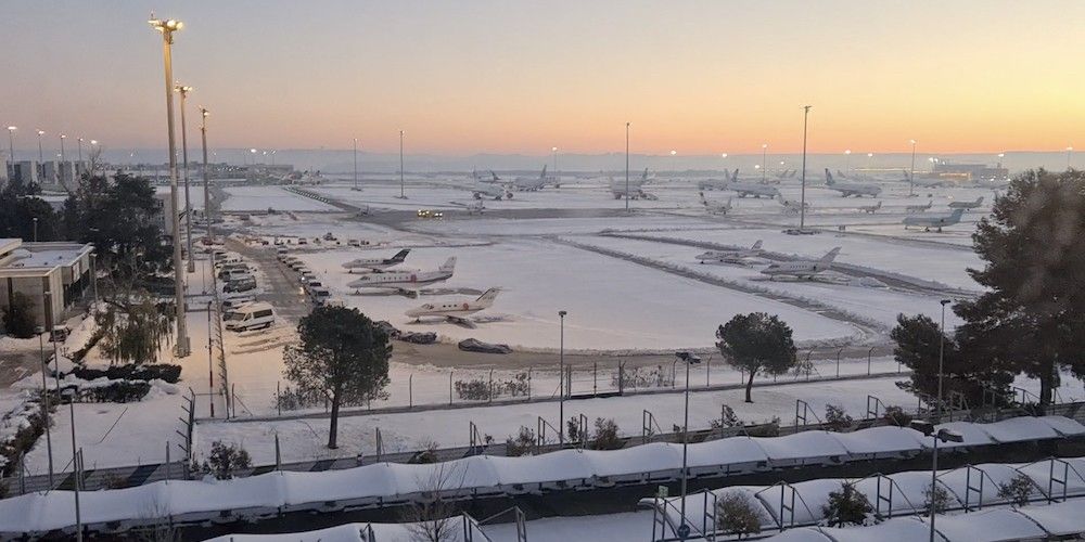 aeropuerto Barajas nieve en las pistas