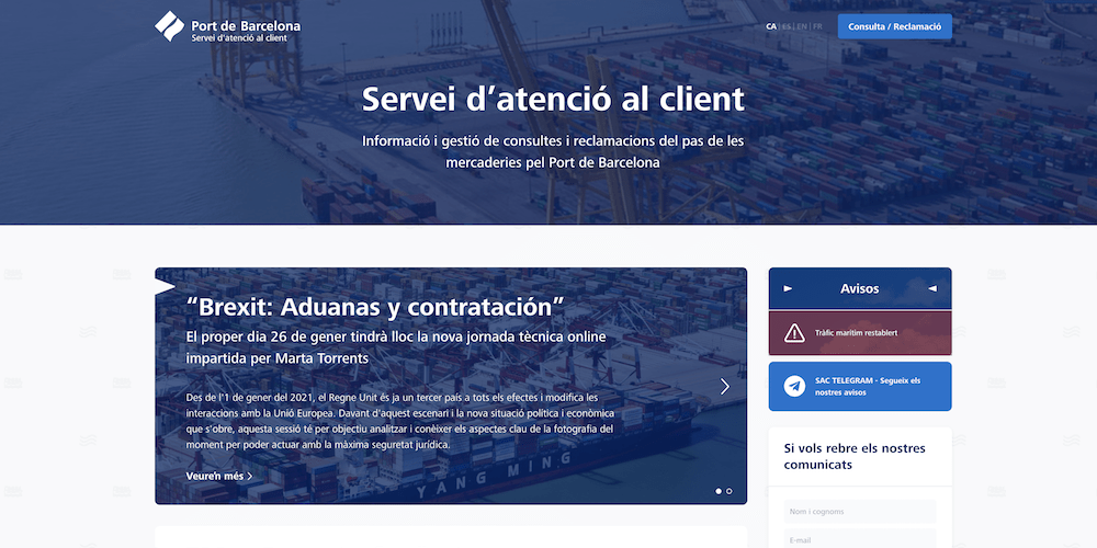Servicio de atencion al cliente puerto de Barcelona Servicio de atencion al cliente puerto de Barcelona