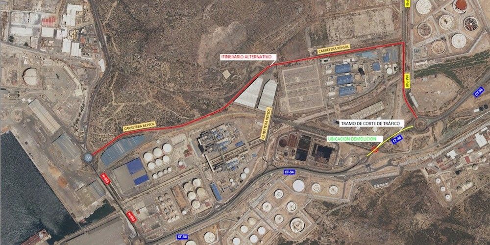 puerto cartagena corte tráfico escombreras puerto cartagena corte tráfico escombreras