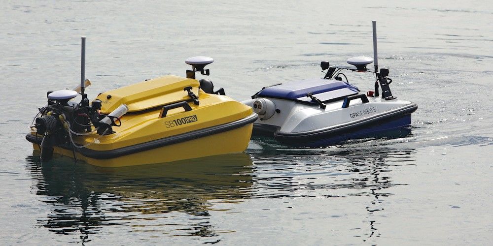 Dron acuatico GPASEABOTS puerto Barcelona Dron acuatico GPASEABOTS puerto Barcelona