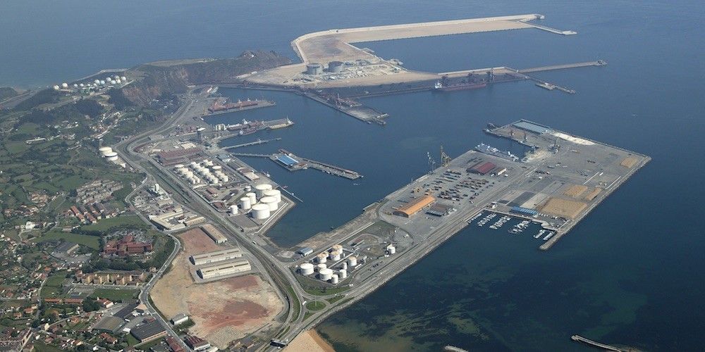 vista aerea puerto Gijon Musel