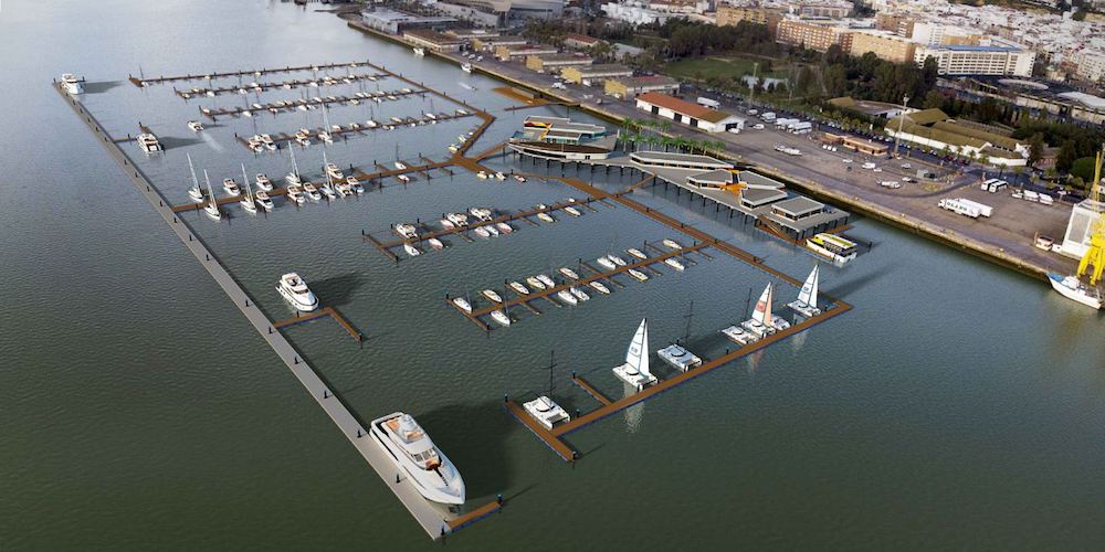Marina deportiva Muelle Levante puerto Huelva