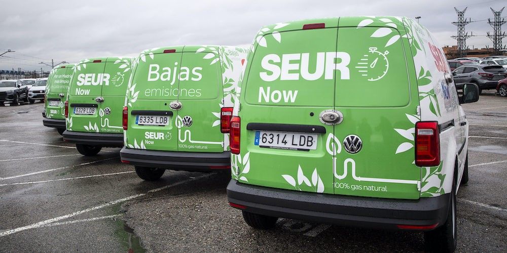 servicio Seur Now entregas super urgentes furgoneta gas natural volkswagen Caddy