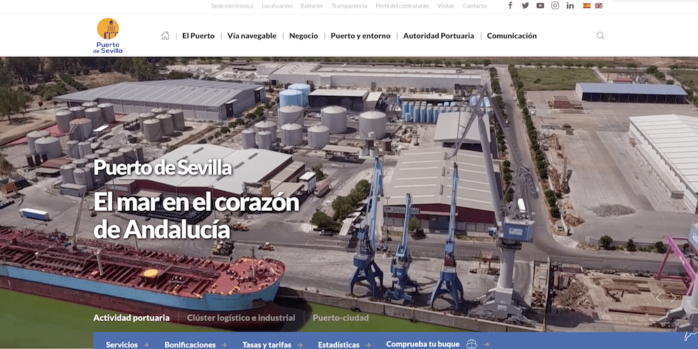 Pagina web puerto Sevilla
