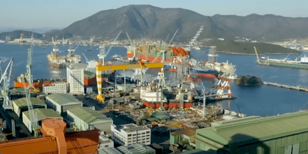 Astillero Samsung Heavy Industries en Geoje, Corea del Sur