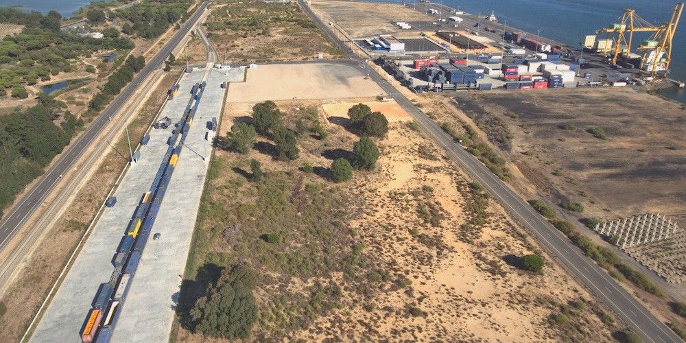 Terminal ferroviaria puerto Huelva Muelle Sur