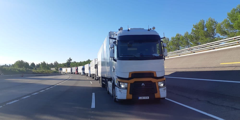 Platooning multimarca en Barcelona Platooning multimarca en Barcelona