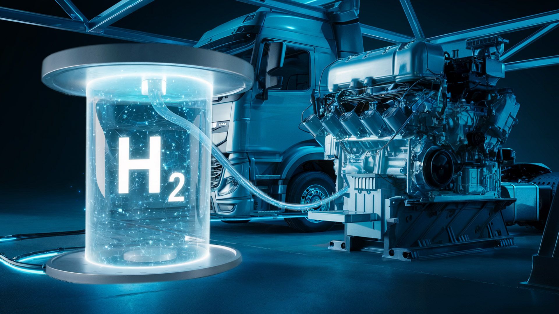 h2 concectado a motor camion