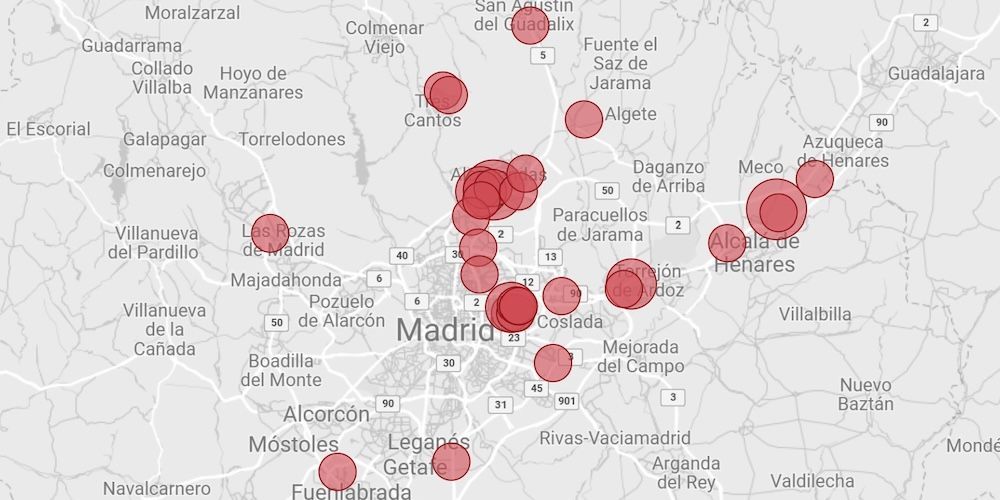 Mapa centros de datos Madrid