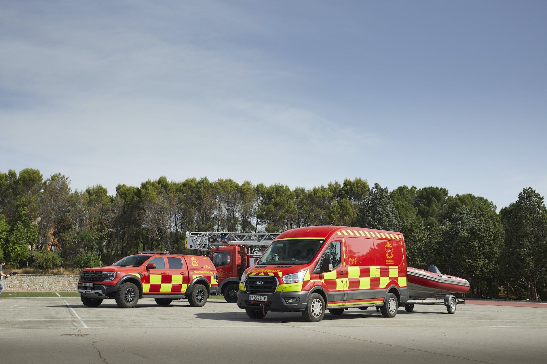 vehiculos Ford Bomberos Madrid Raptor y Transit