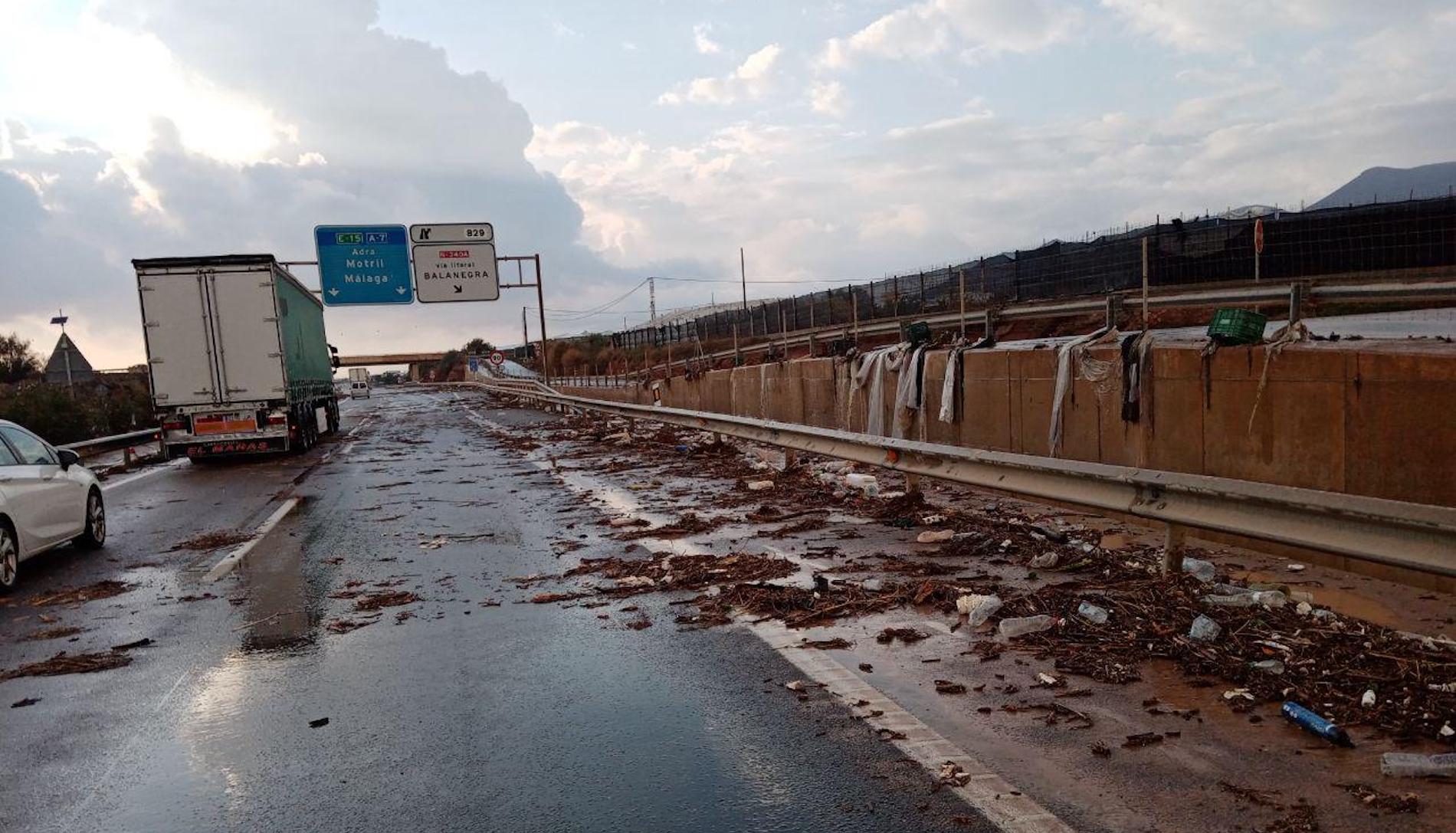 A 7 almeria tramo afectado por lluvias noviembre 2024