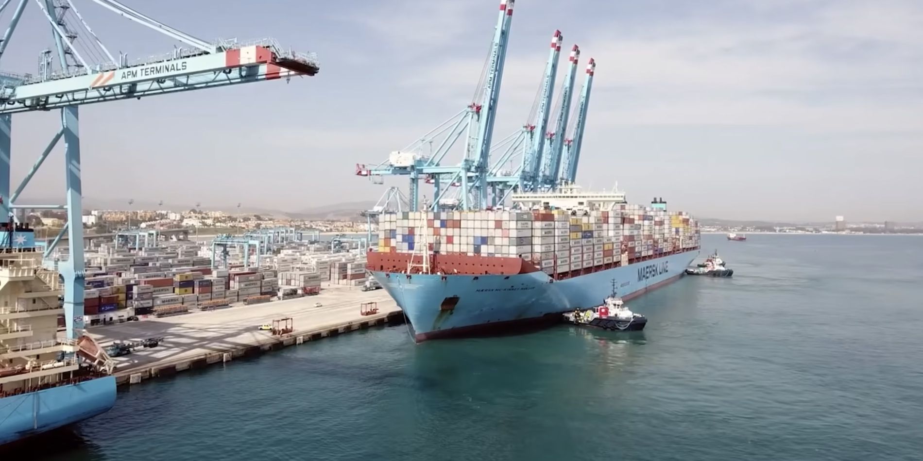 barco portacontenedores Maersk en terminal APM Algeciras barco portacontenedores Maersk en terminal APM Algeciras