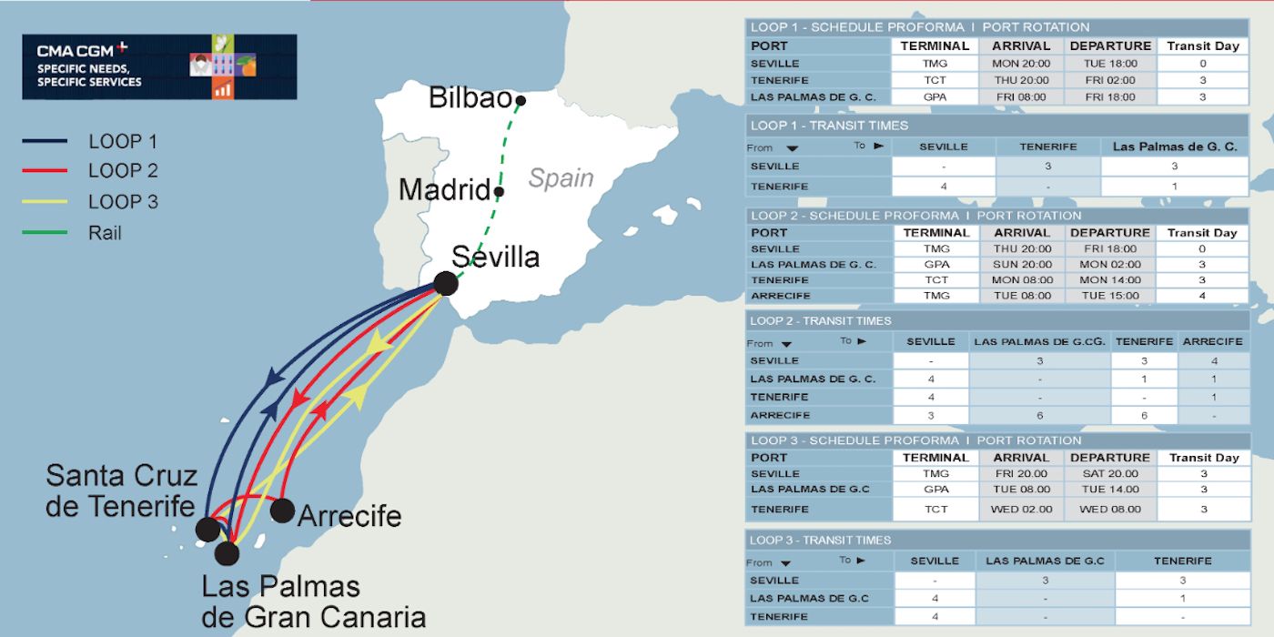 La primera salida desde Sevilla con el nuevo buque está programada para el 20 de septiembre.