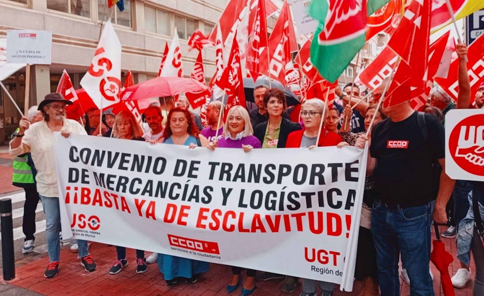 manifestacion sindicatos transporte murcia octubre 2025