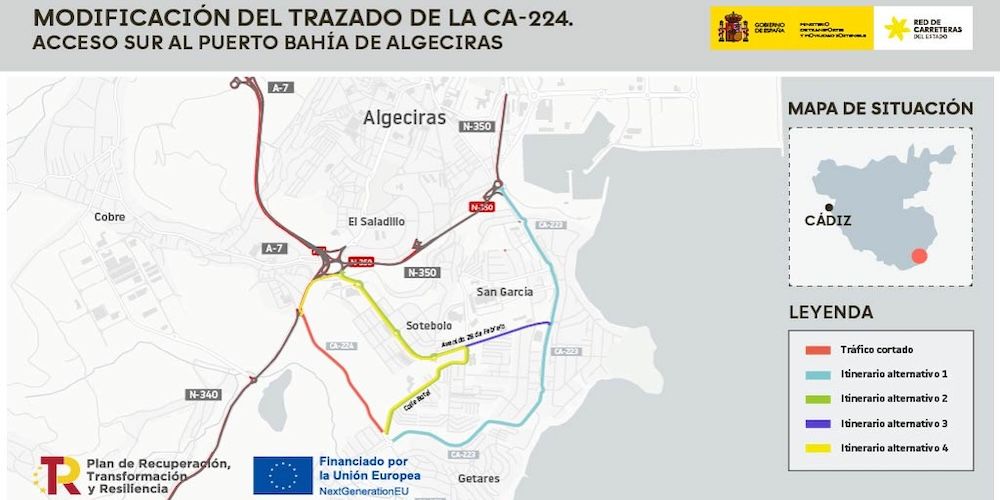 Obras mejora acceso sur puerto Algeciras