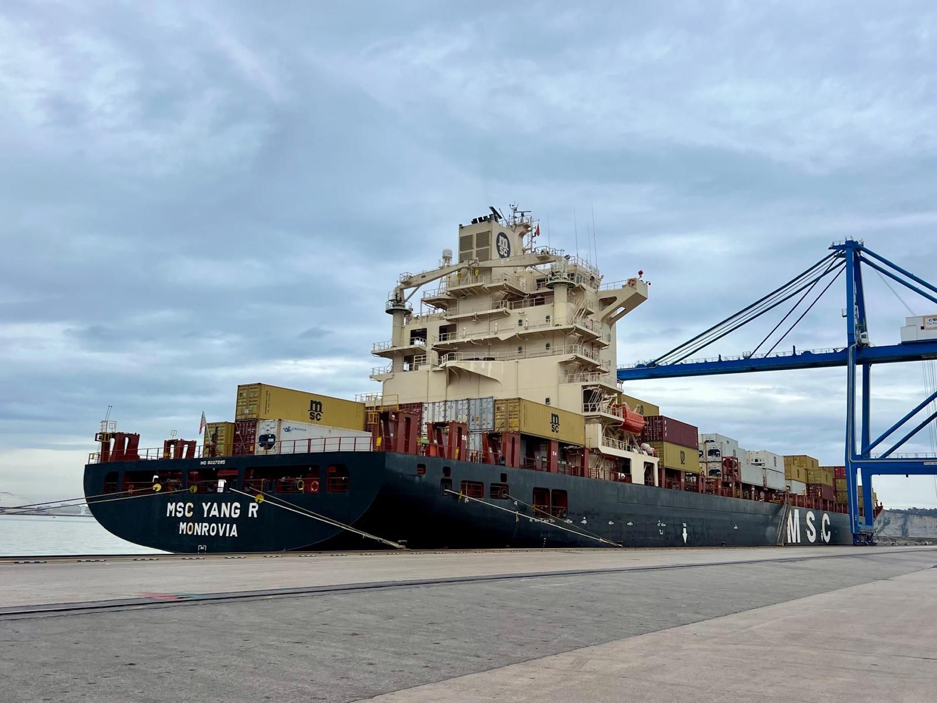 MSC Yang atracado en el puerto de Bilbao