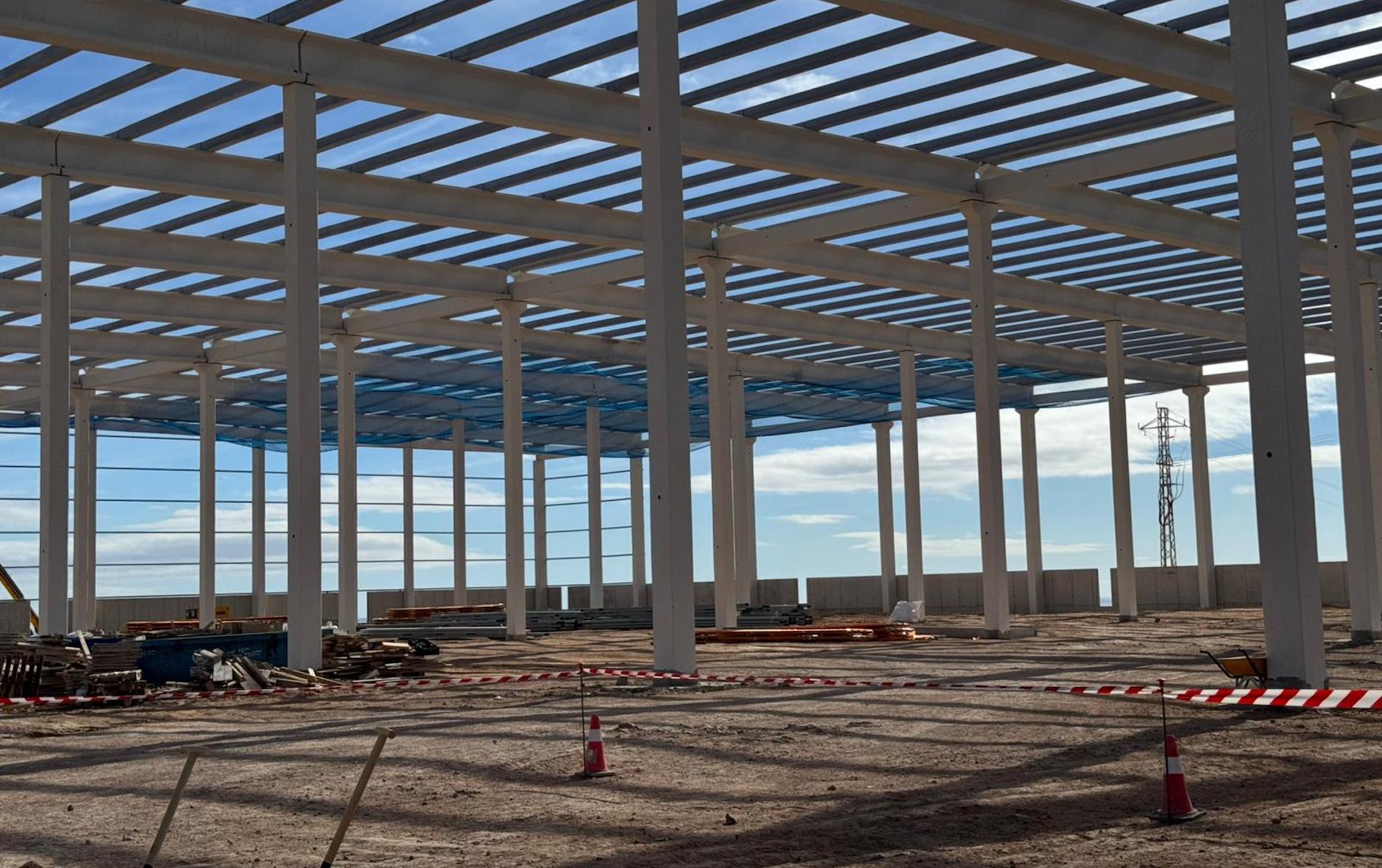 pilares construccion plataforma logisica ID Logistics Telde Canarias