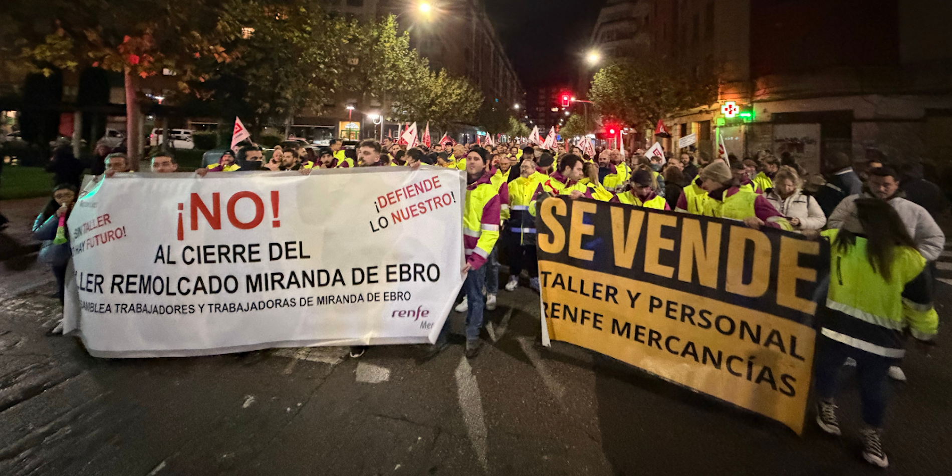 ccoo manifestacion cierre miranda renfe mercancias