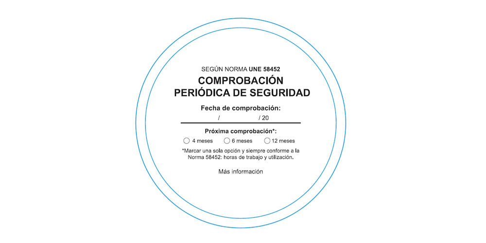 Etiqueta revision seguridad carretillas