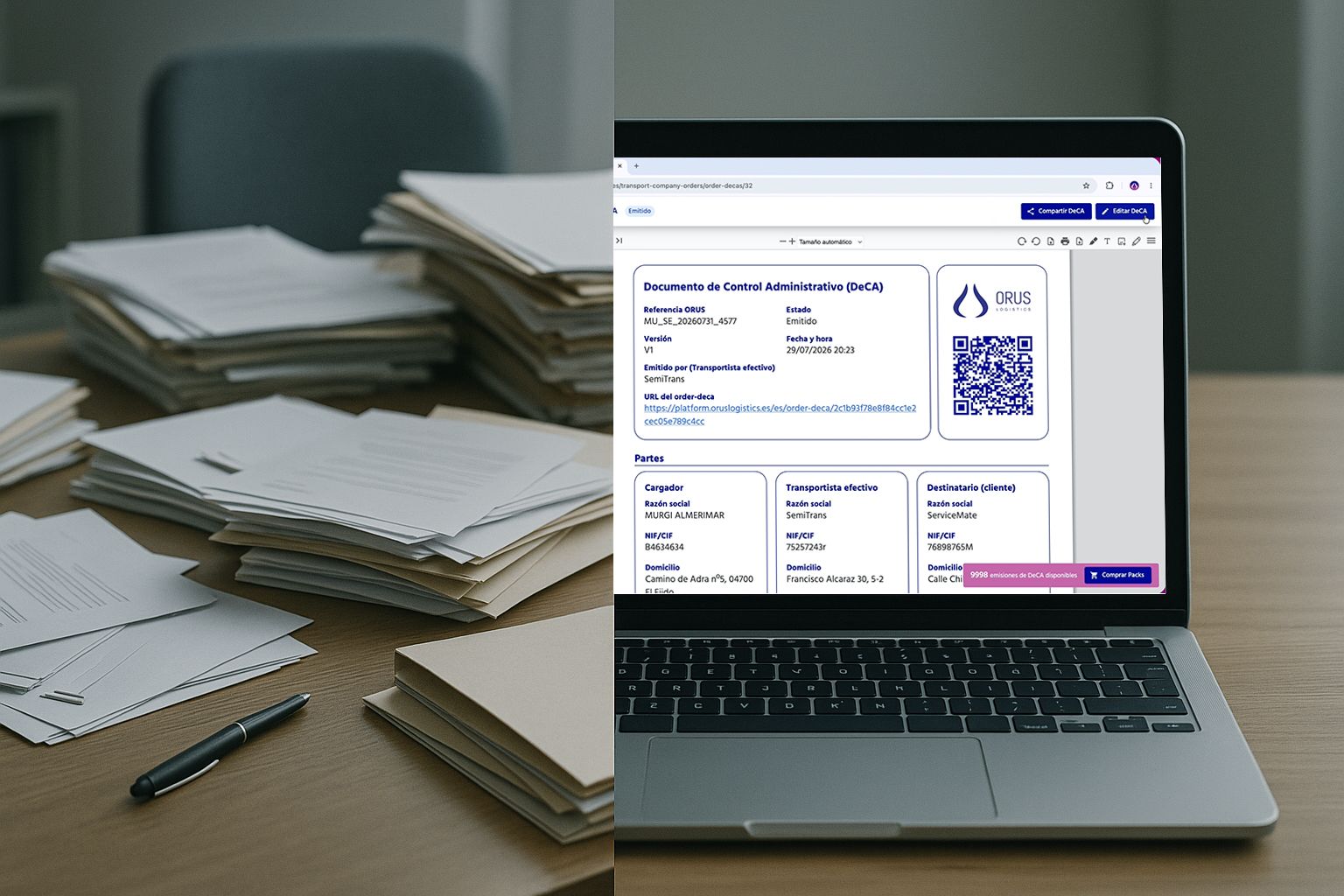 deca digital orus logistics