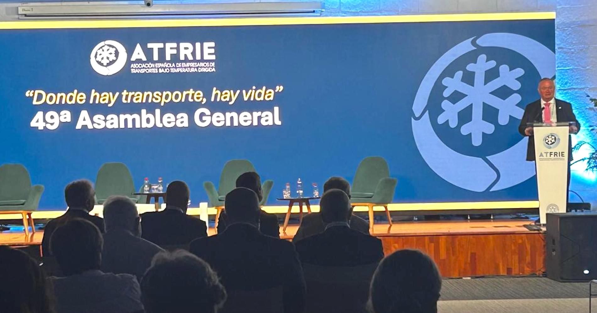 El presidente de Atfrie, José María Arnedo, durante la asamblea de Atfrie 2026.