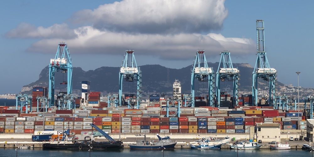 Algeciras port and Gibraltar