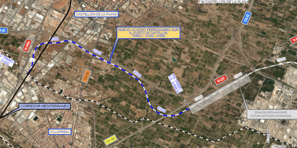 acceso ferroviario sur al puerto de Castellon