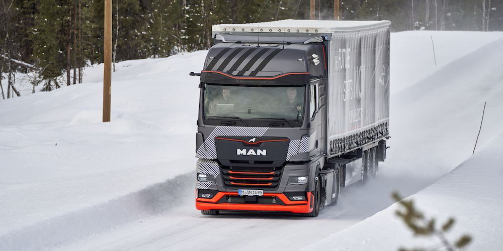 MAN eTruck carretera nieve