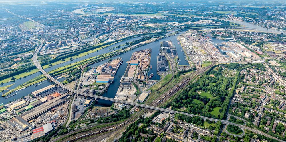 puerto duisburgo vista aerea