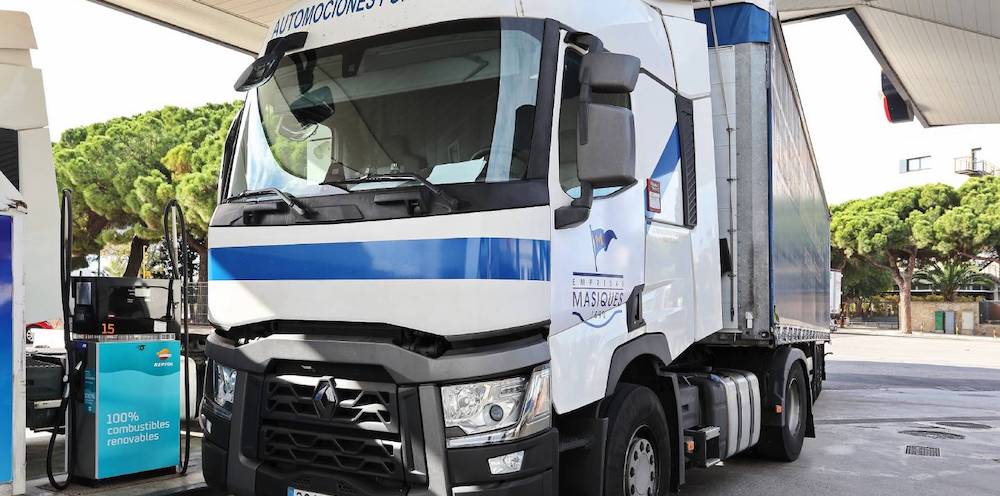camion masiques con HVO para Nestle