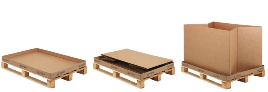 Nuevos contenedores plegables de cartón para distribución sobre palet