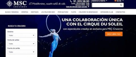 MSC Cruceros presenta su nueva web