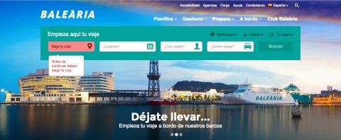 Nueva web de Balearia