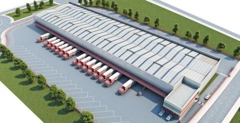 Vista aerea de la nueva plataforma logistica de XPO Logistics en San Fernando de Henares