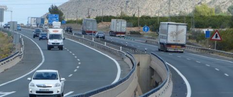 A7 carretera en curva Murcia Alicante